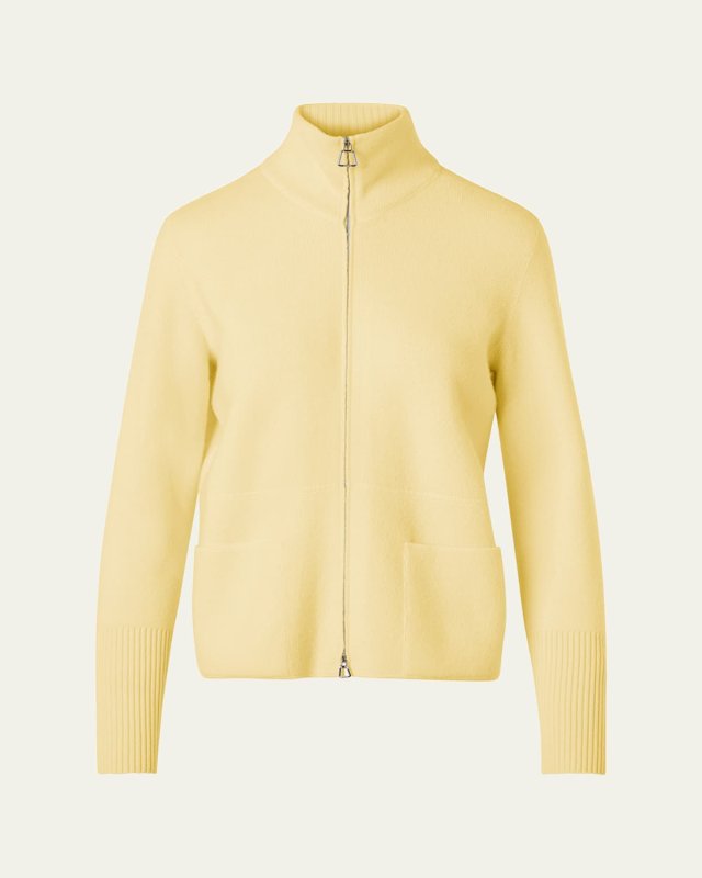 Cashmere Pique Knit Cardigan Sweater